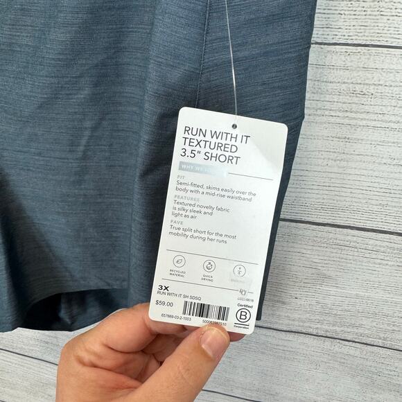 Athleta Plus Size Teal Heather Run With It Textured 3.5in Shorts Size 3X - Picture 4 of 9